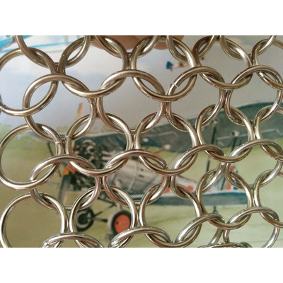 Металлическая сетка кольчужного плетения, цвет сталь (фото, вид 1)