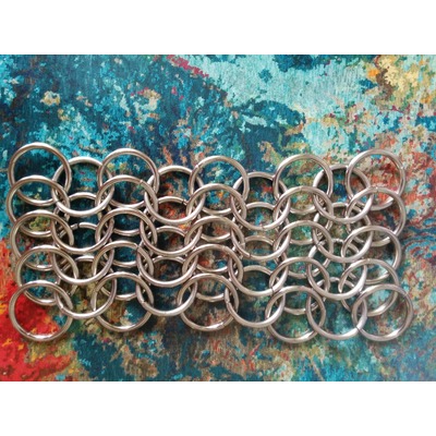 Металлическая сетка кольчужного плетения, цвет сталь (фото, вид 2)
