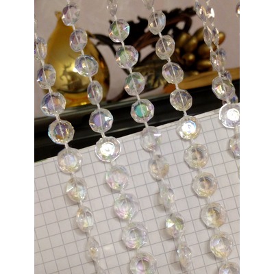Гирлянда из кристаллов Оптикон прозрачный с перламутром (фото, вид 1)