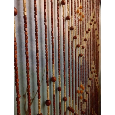 Деревянная штора - Коричневые шарики (фото, вид 1)