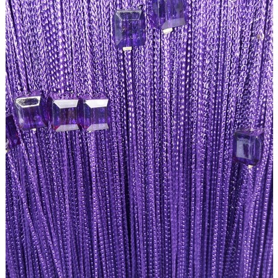 Нитяные шторы фиолетовые с кубиками (фото, вид 1)