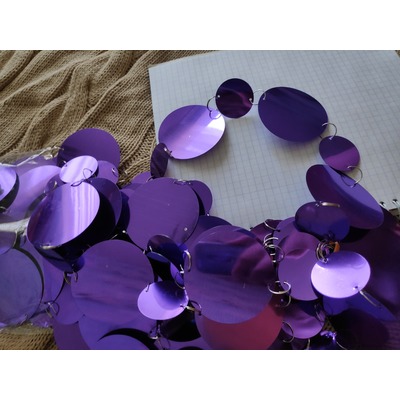 Гирлянда из фольги - Круги фиолетовые (фото, вид 2)