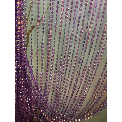 Штора из бусин - Стразы фиолетовые радужные L (фото, вид 1)