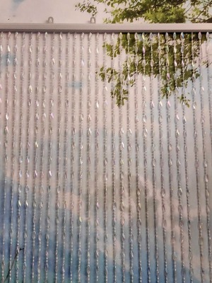 Шторы из бусин Овал прозрачный перламутровый (фото, Штору из прозрачных бусин в дверной проем купить)