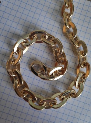 Декоративная цепь С-19 золотистая (фото, Стальную цепь С-19 золотого цвета якорного плетения купить )