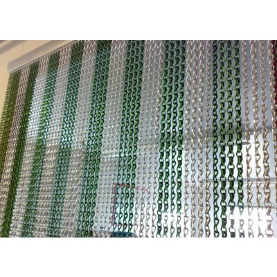 Алюминиевые декоративные цепочки - цвет зеленый (фото, вид 1)
