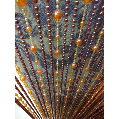 Декоративная штора Шарики-Бусы янтарная коричневая (фото, вид 1)