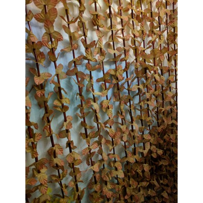 Дверные бамбуковые шторы - Листья коричневые (фото, шторы в дверной проем на кухню купить)