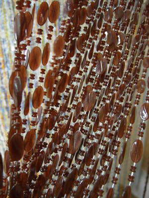 Штора из бусин Овал коричневый (фото, Шторы из бусин Овал коричневый купить)