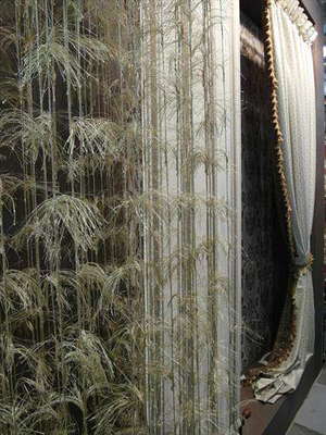 Нитяные шторы Фонтан (перья), серого цвета