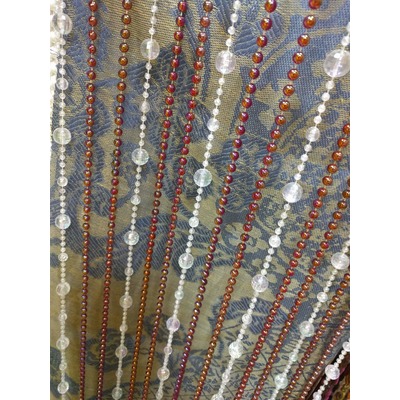 Декоративная штора Шарики-Бусы прозрачная коричневая (фото)