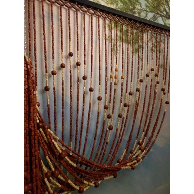 Деревянная штора - Коричневые шарики (фото)