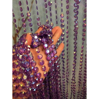 Штора из бусин - Стразы фиолетовые радужные L (фото)