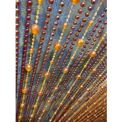Декоративная штора Шарики-Бусы янтарная коричневая